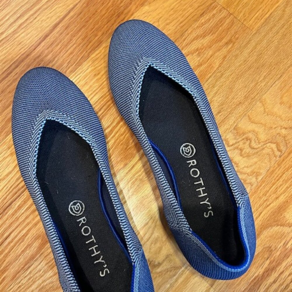 Rothys cobalt birds eye flats size 10